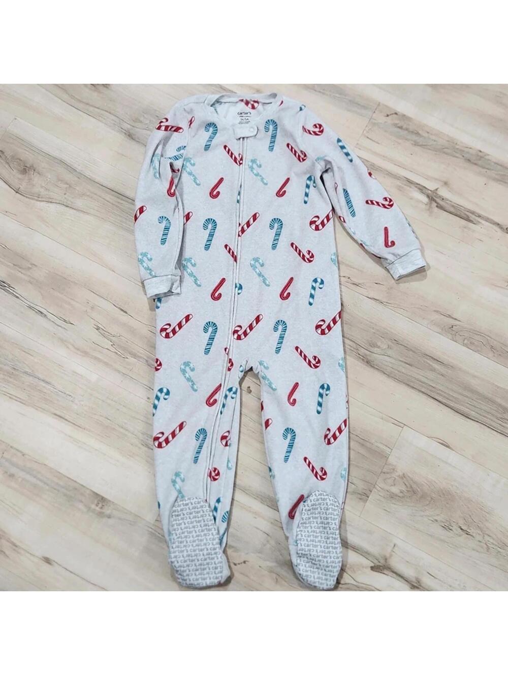 Boy's 5T Candy Cane Fleece pj's